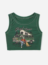 Frmlsstudio Letter Skull & Dog Graphic Ribbed Tank Top